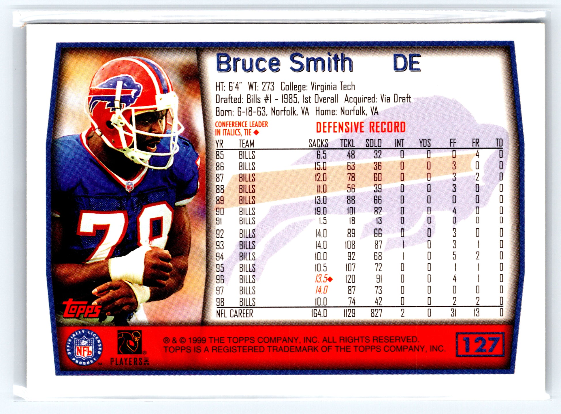 1999 Topps #127 Bruce Smith