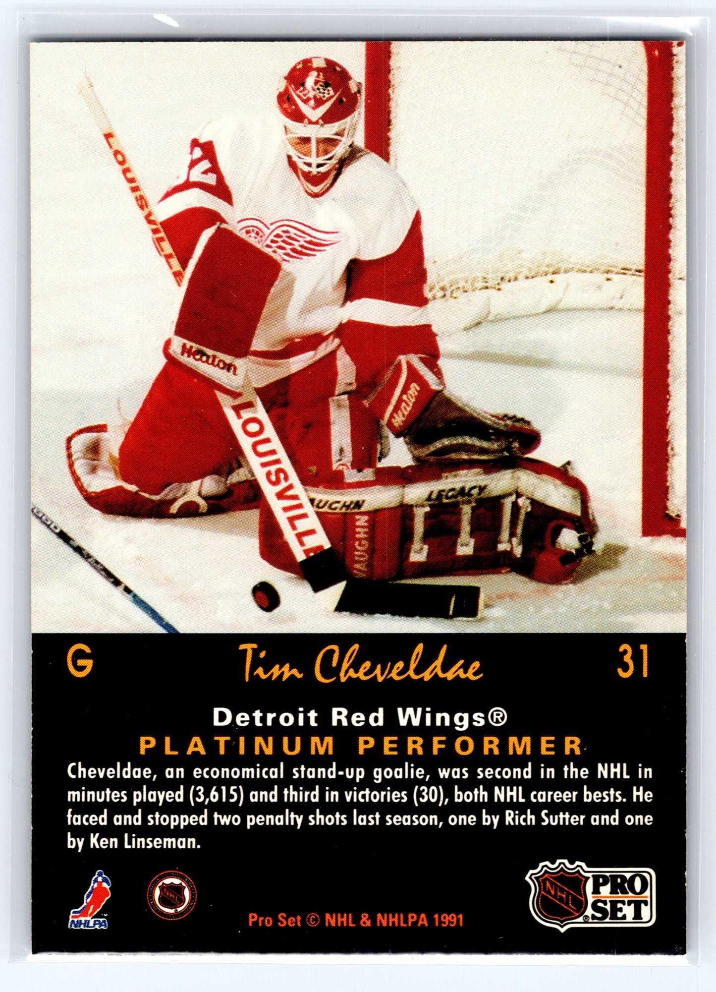 1991-92 Pro Set Platinum #31 Tim Cheveldae