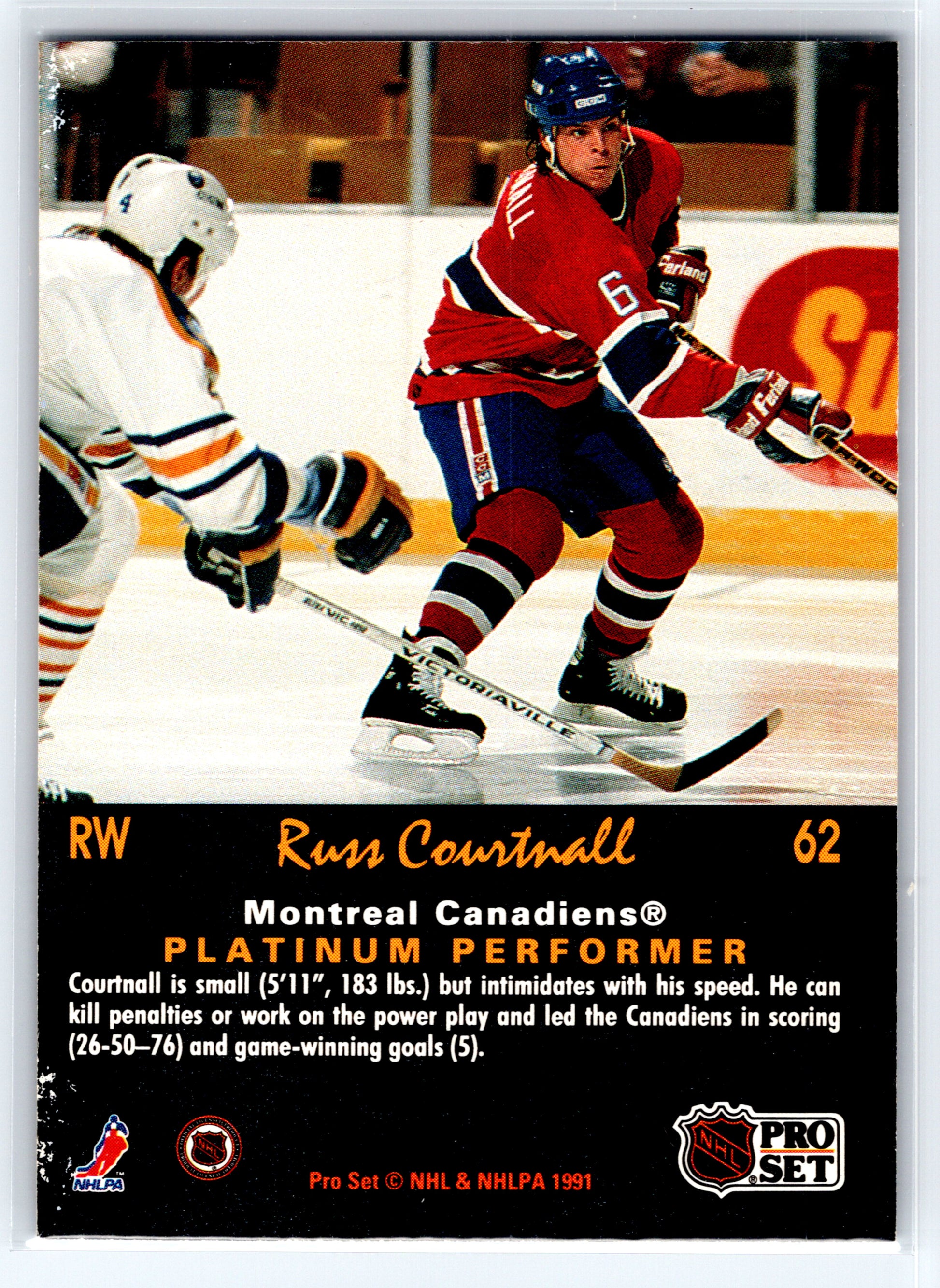 1991-92 Pro Set Platinum #62 Russ Courtnall