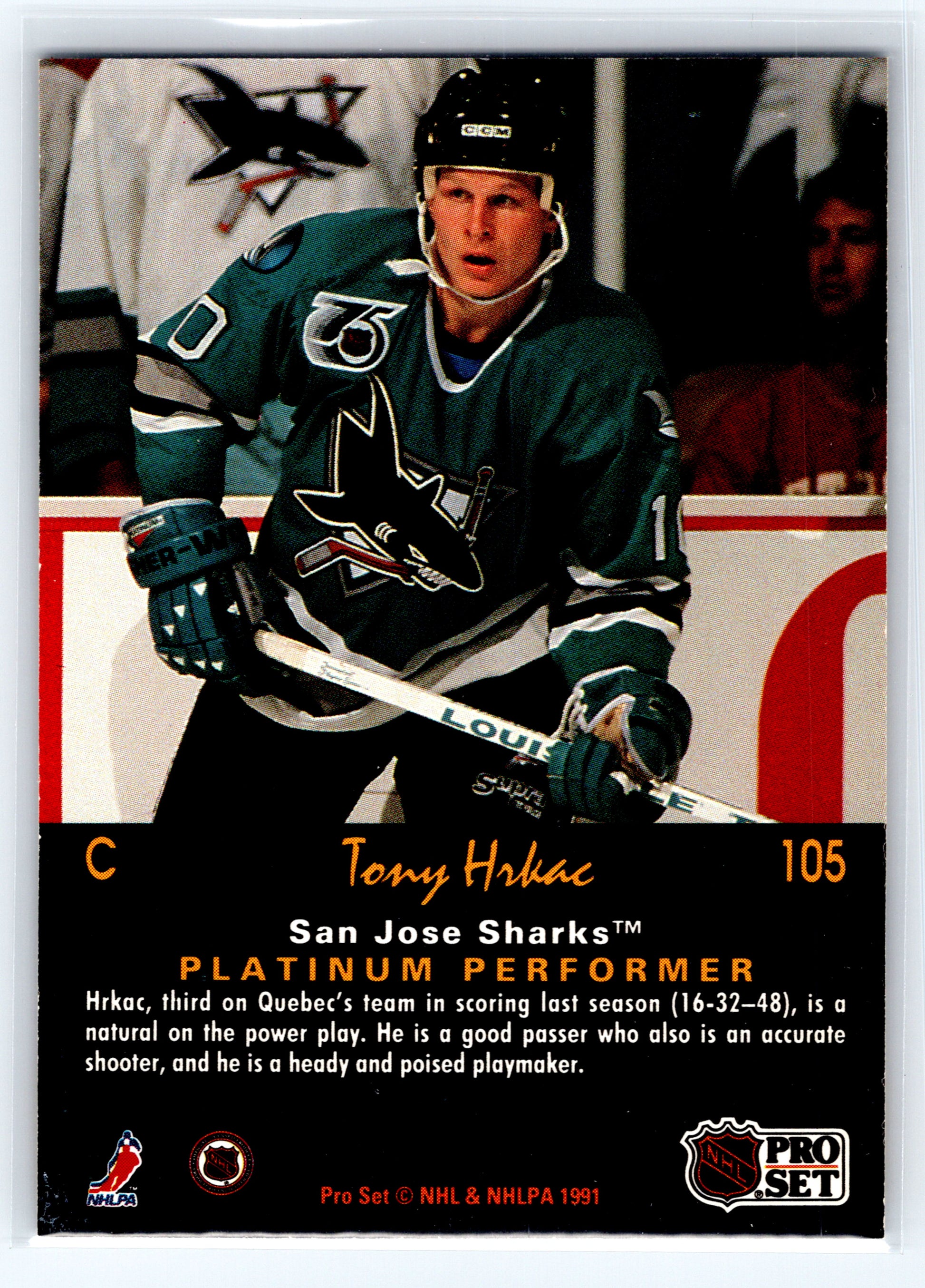 1991-92 Pro Set Platinum #105 Tony Hrkac